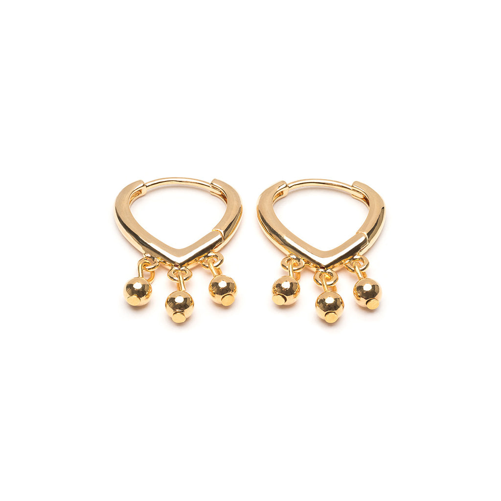 Gold Shaker Ball Huggie Hoops - Simply Whispers