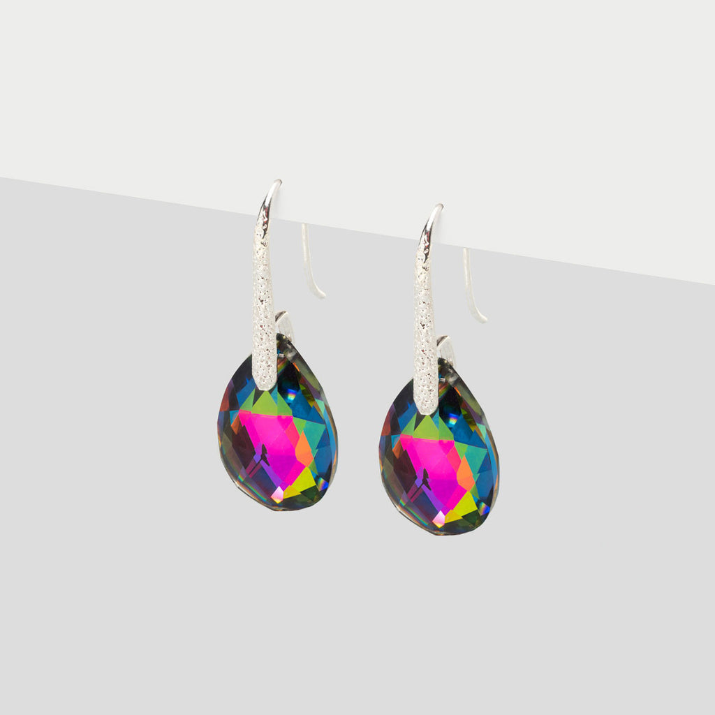 Rainbow silver plated french hook earrings - Simply Whispers