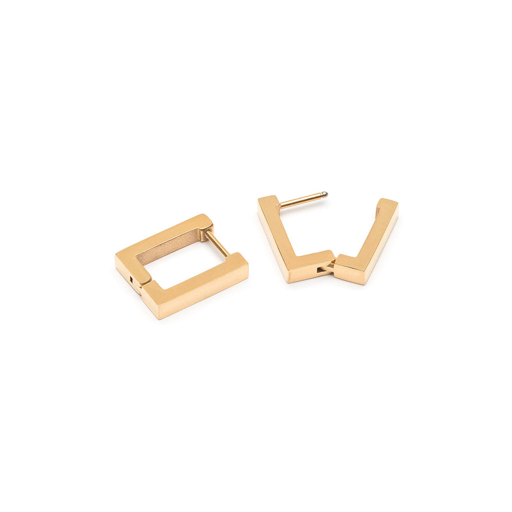 Rectangle Huggie Hoops - Simply Whispers