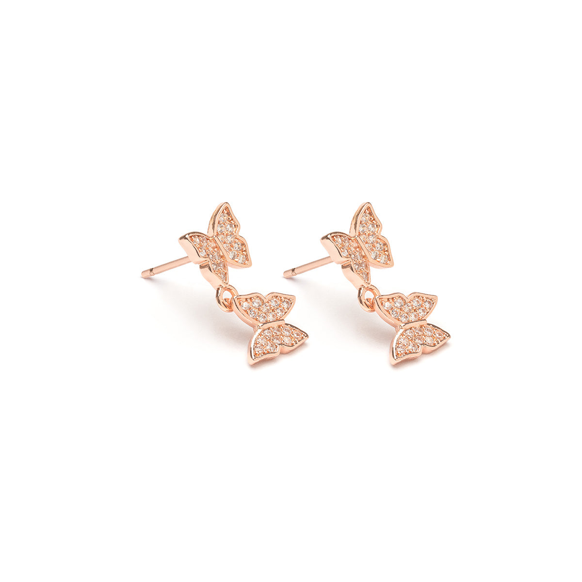 Butterfly Pave Stud Earrings - Simply Whispers