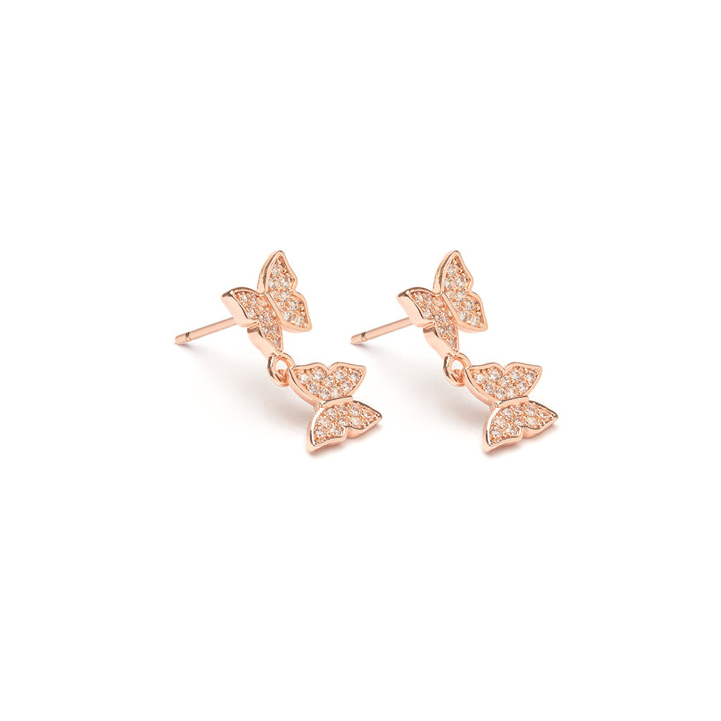 Butterfly Pave Stud Earrings - Simply Whispers