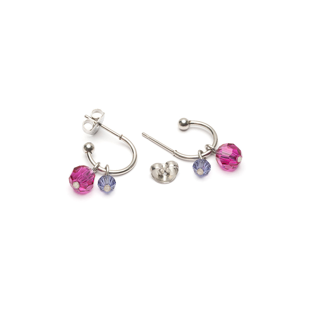 Purple Beads Hoop Earrings - Simply Whispers