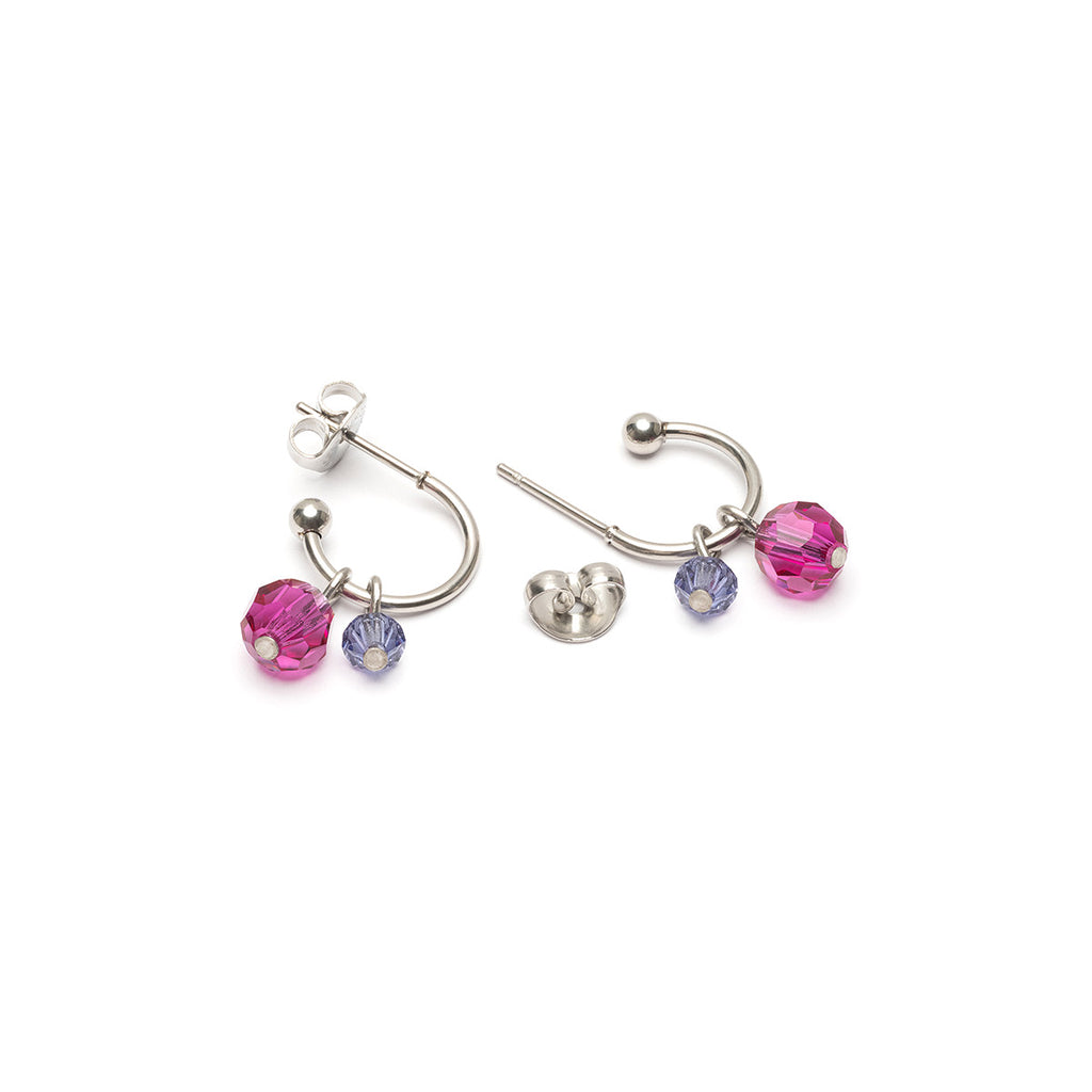 Purple Beads Hoop Earrings - Simply Whispers