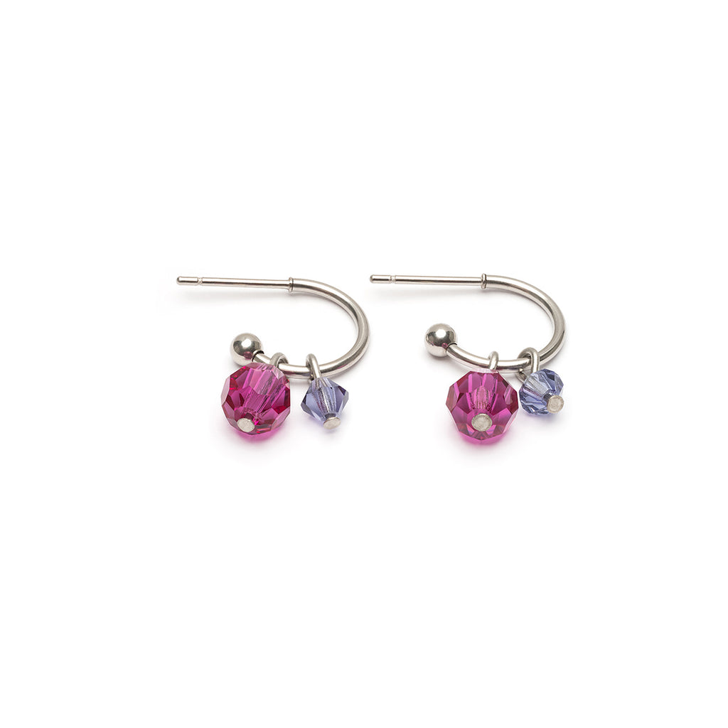 Purple Beads Hoop Earrings - Simply Whispers