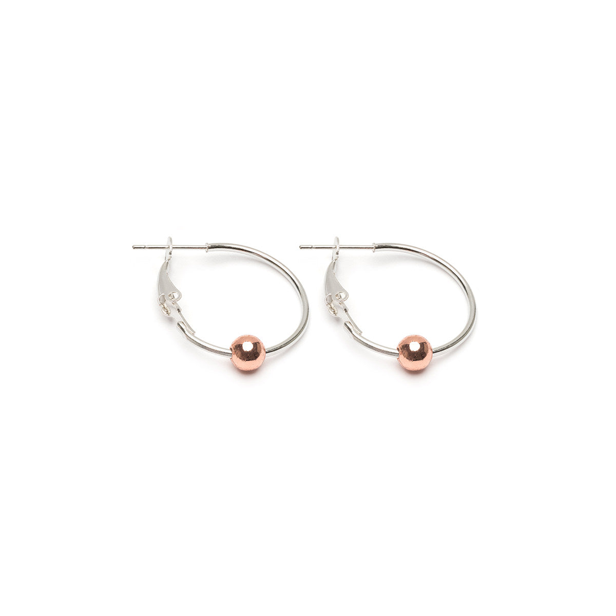 Rose Gold Bead Hoop Earrings - Simply Whispers