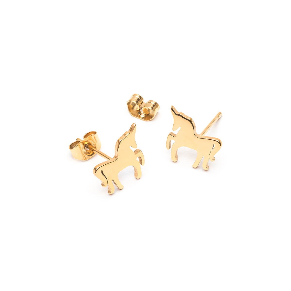 Gold Unicorn Stud Earrings - Simply Whispers