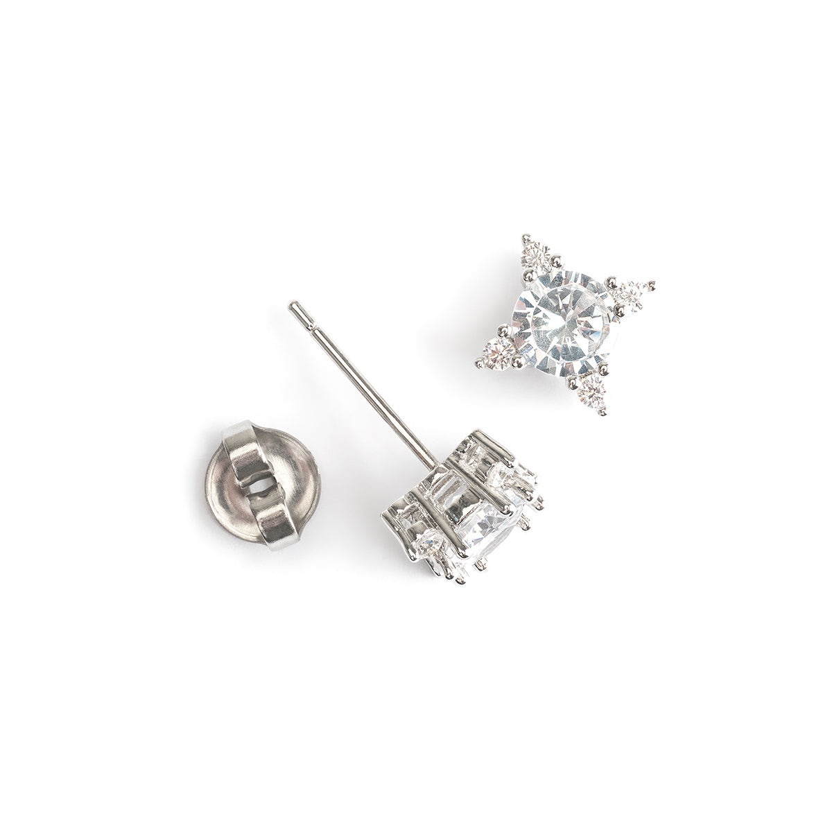 Silver crystal stud earrings - Simply Whispers