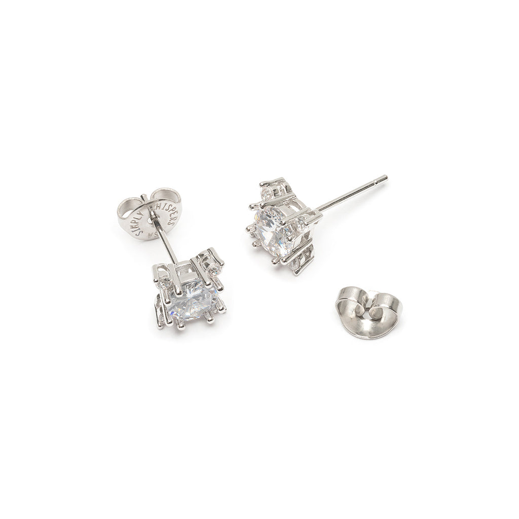 Silver crystal stud earrings - Simply Whispers