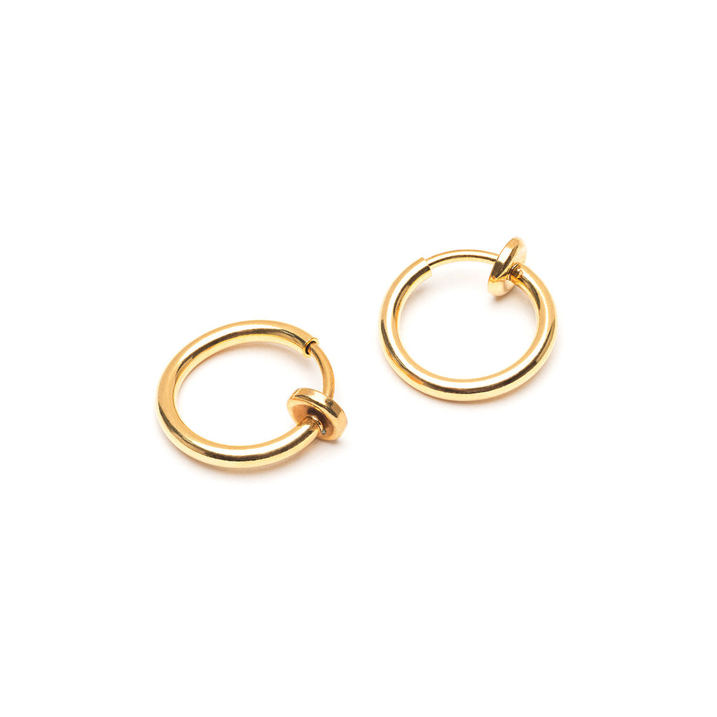 Gold spring clip-on earrings - Simply Whispers