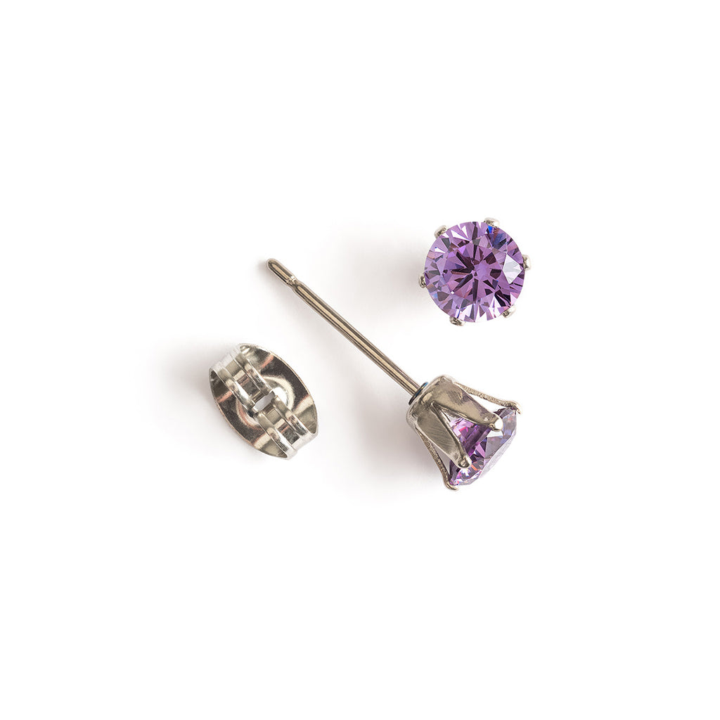 Purple titanium stud earrings - Simply Whispers