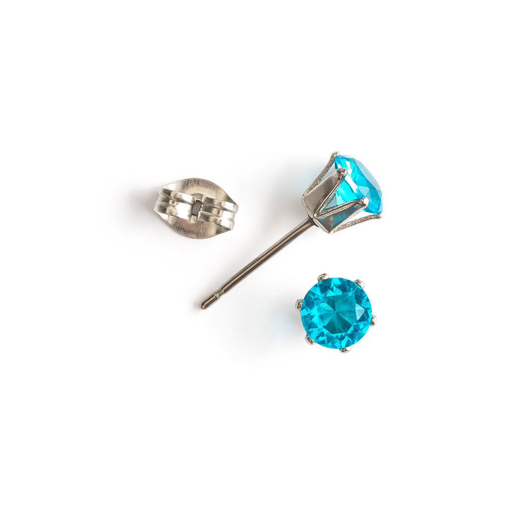 Turquoise titanium stud earrings - Simply Whispers