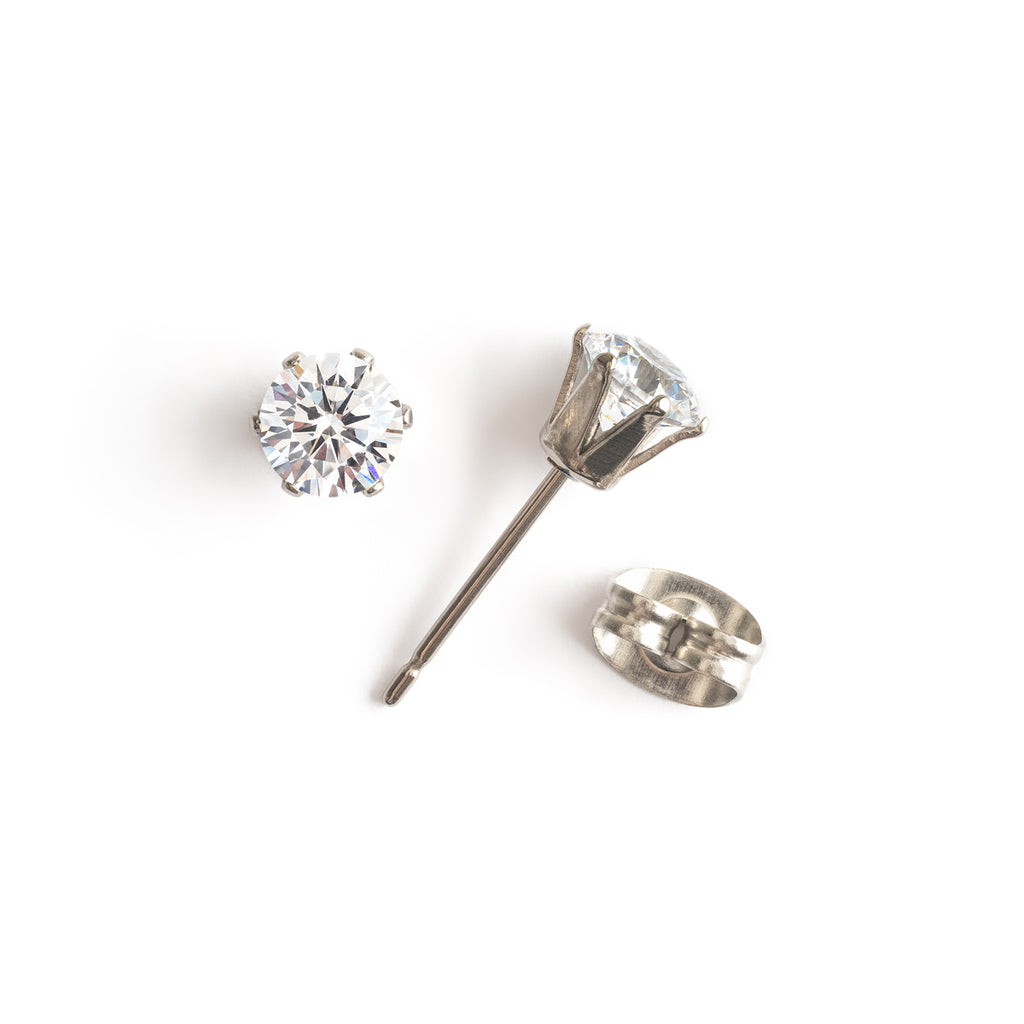 Crystal titanium stud earrings - Simply Whispers