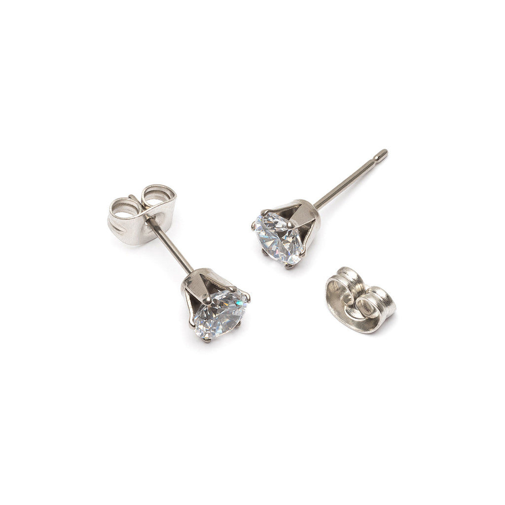 Crystal titanium stud earrings - Simply Whispers
