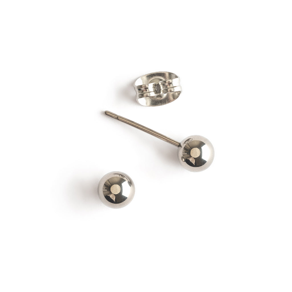Titanium ball 5 mm stud earrings - Simply Whispers