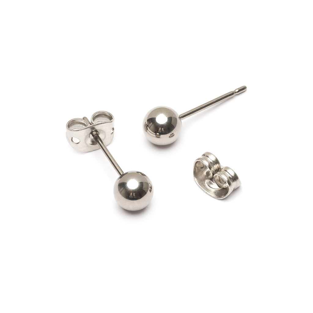 Titanium ball 5 mm stud earrings - Simply Whispers