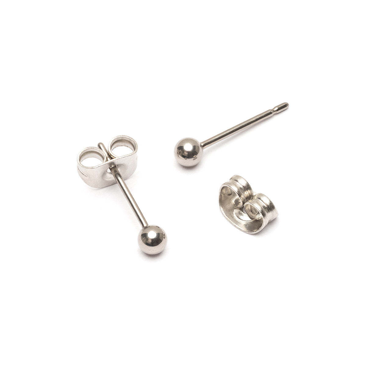 Titanium ball 3 mm stud earrings - Simply Whispers
