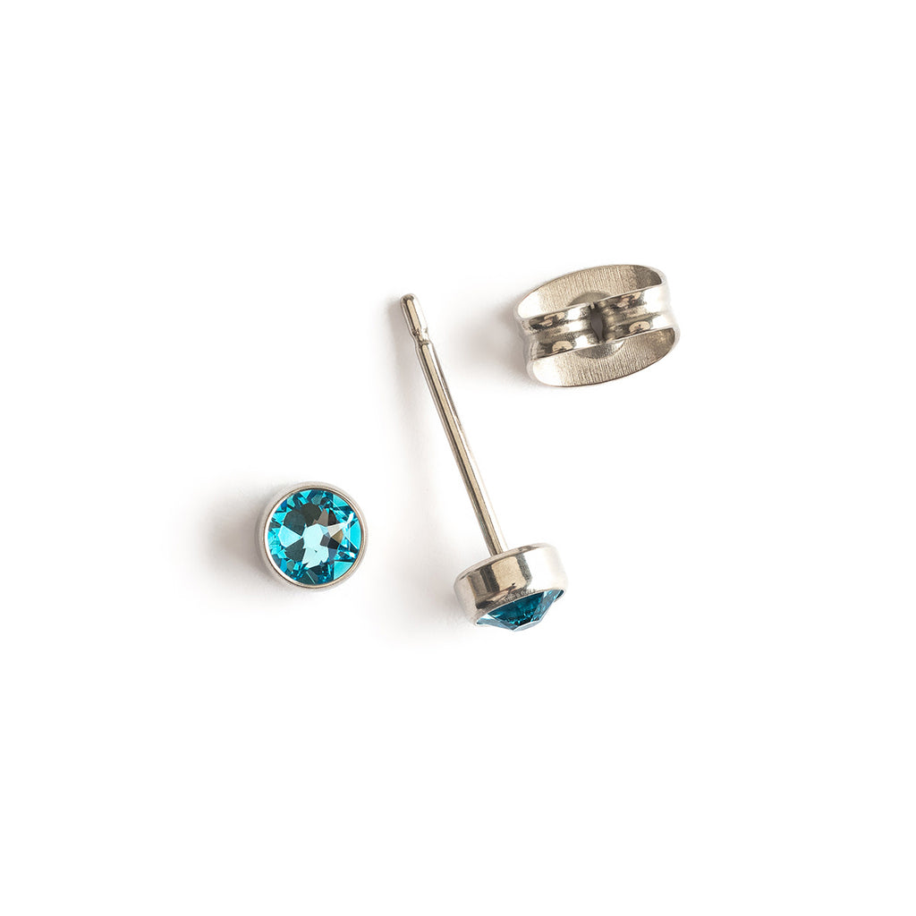 Light blue titanium stud earrings - Simply Whispers