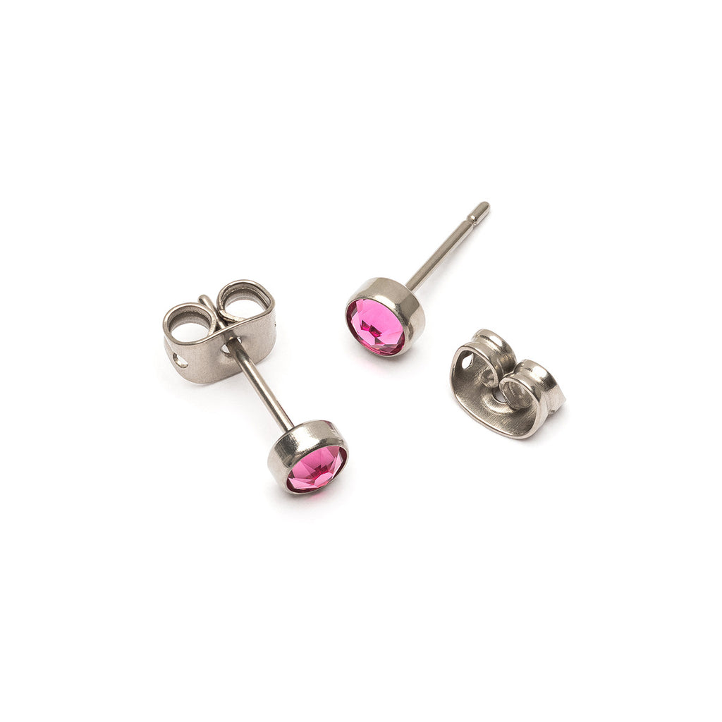 Pink titanium stud earrings - Simply Whispers