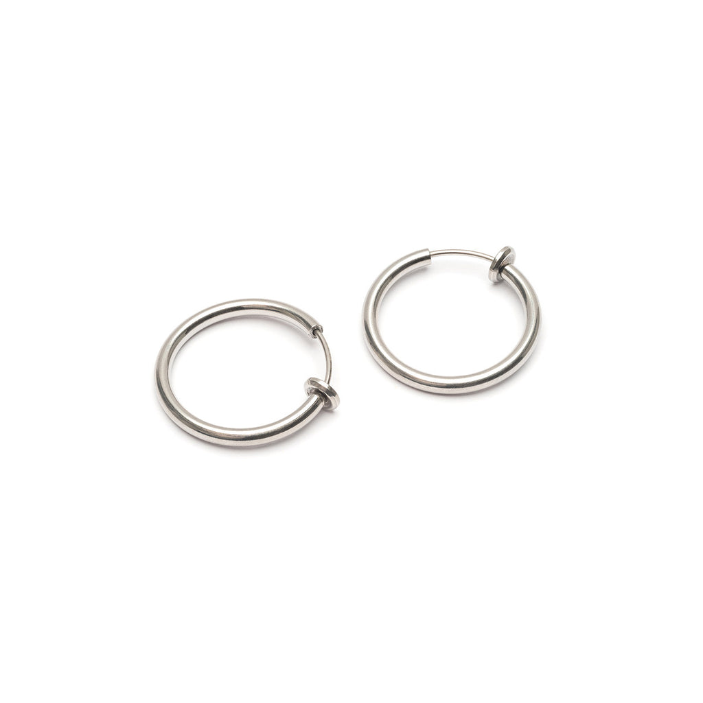 Silver big clip on earrings - Simply Whispers