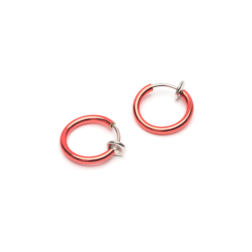 Small Red clip on earrings - Simply Whispers