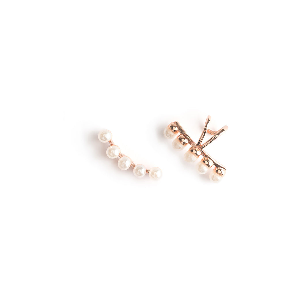 Rose gold pearl ear climber - Simply Whispers