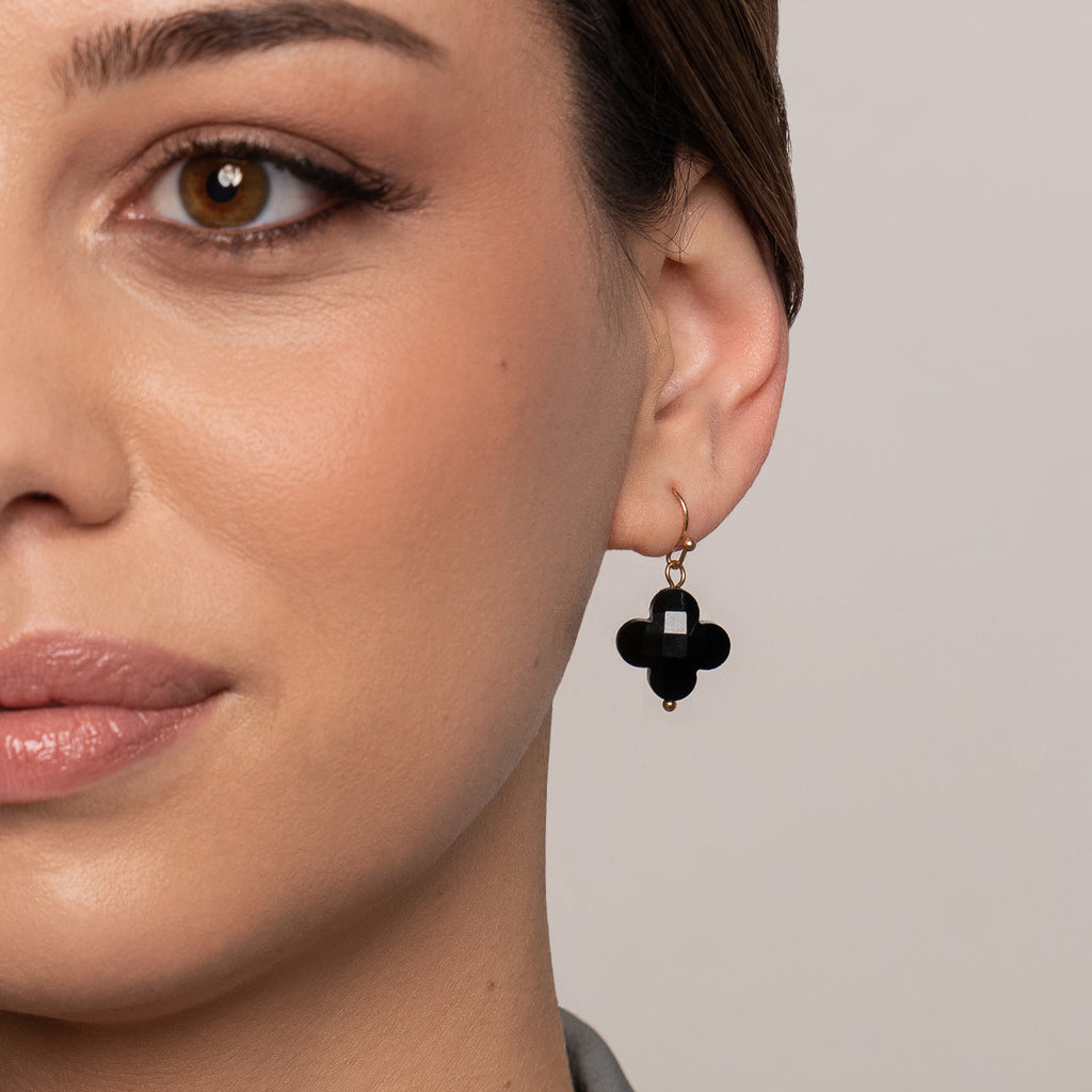 Black clover french hook earrings - Simply Whispers