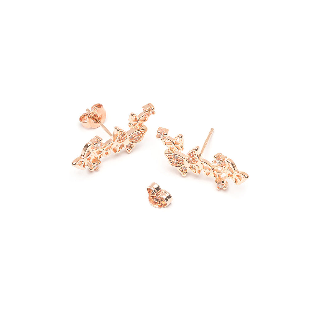 Zirconia butterfly rose gold plated ear climber - Simply Whispers