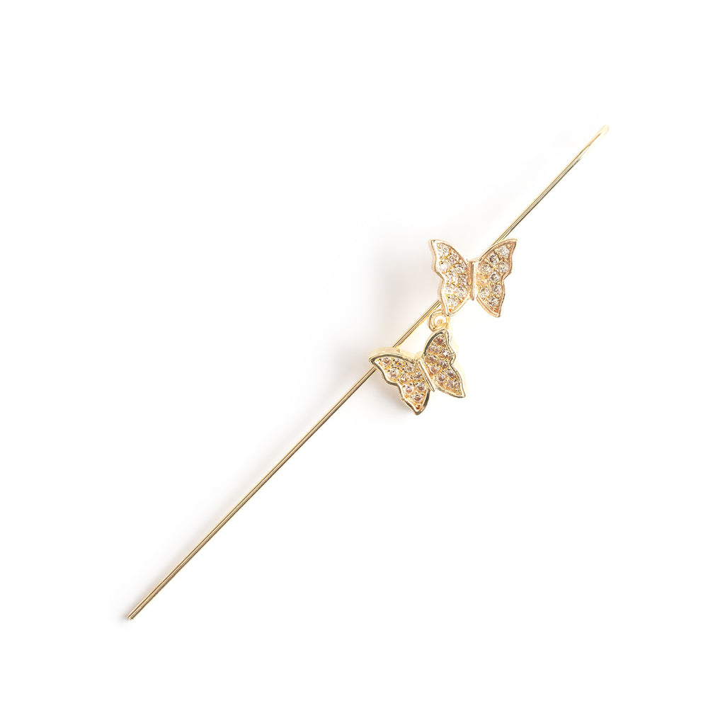 Gold crystal butterfly ear crawler - Simply Whispers