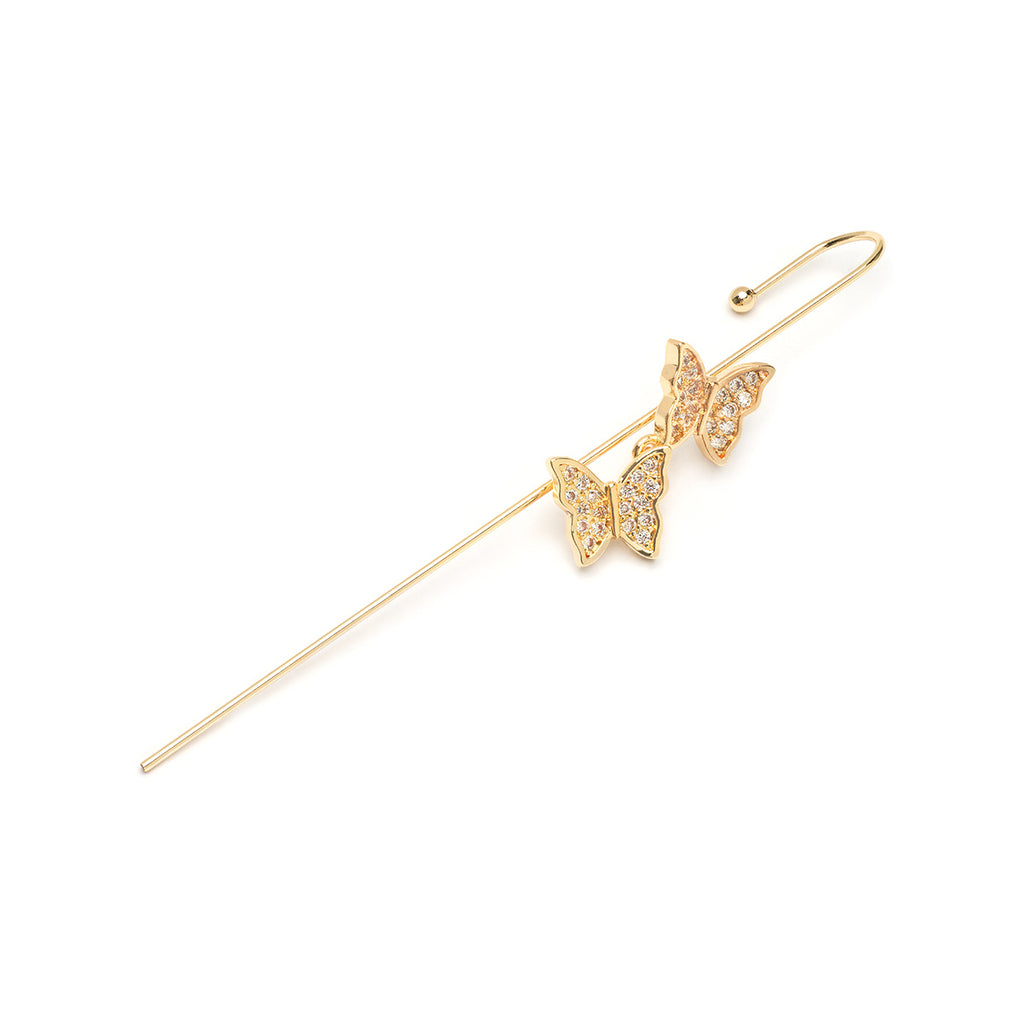 Gold crystal butterfly ear crawler - Simply Whispers