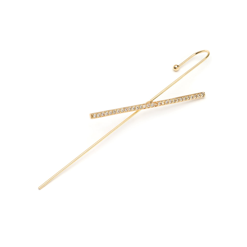 Gold crystal bar ear crawler - Simply Whispers