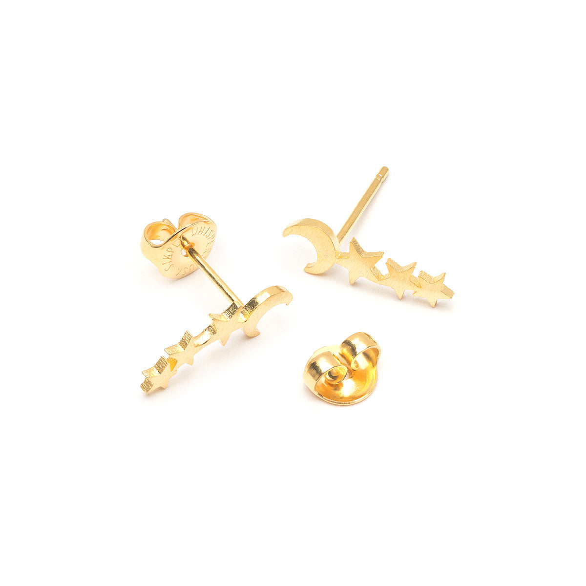 Gold moon and star ear climber - Simply Whispers