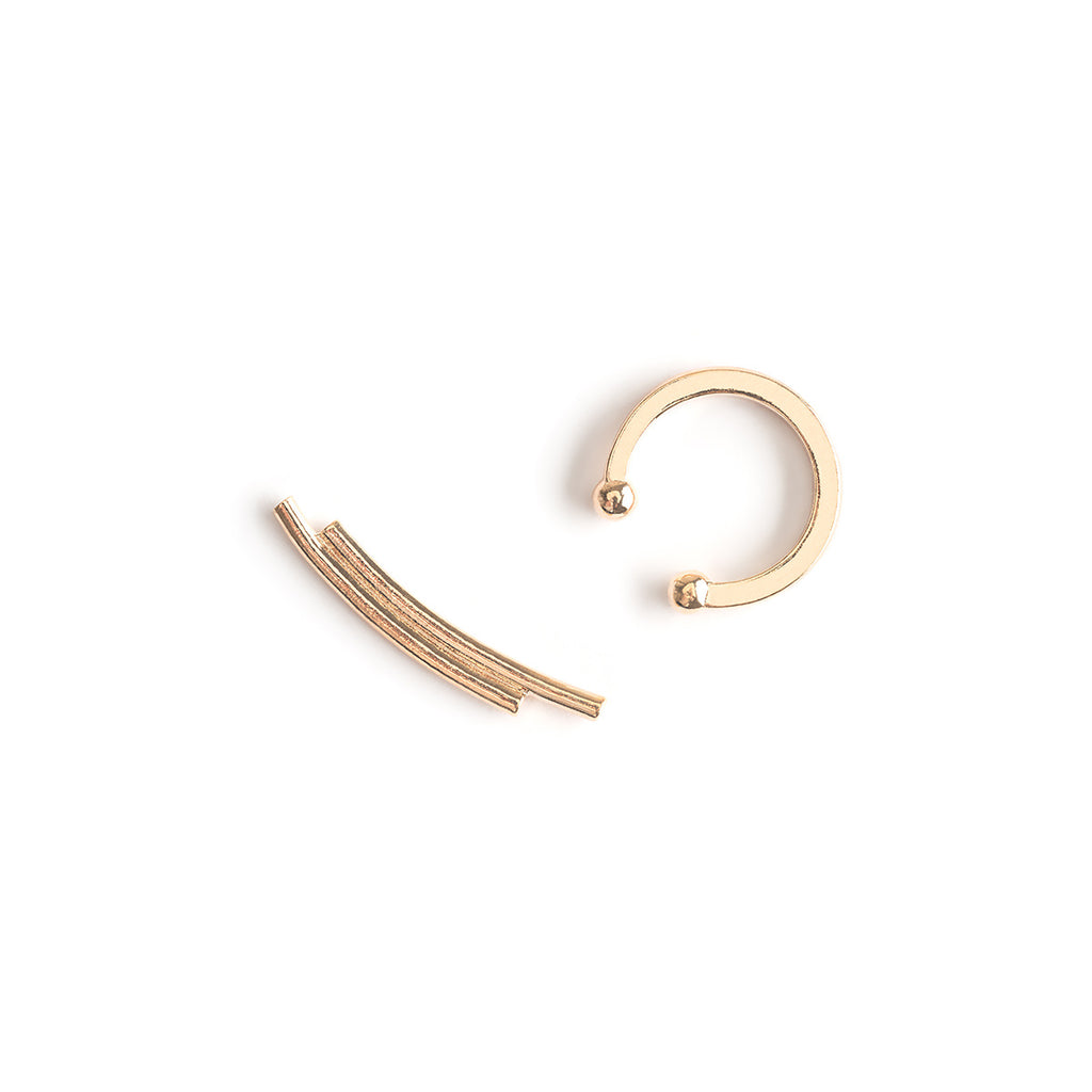 Gold ear cuff and double ear climber set - Simply Whispers