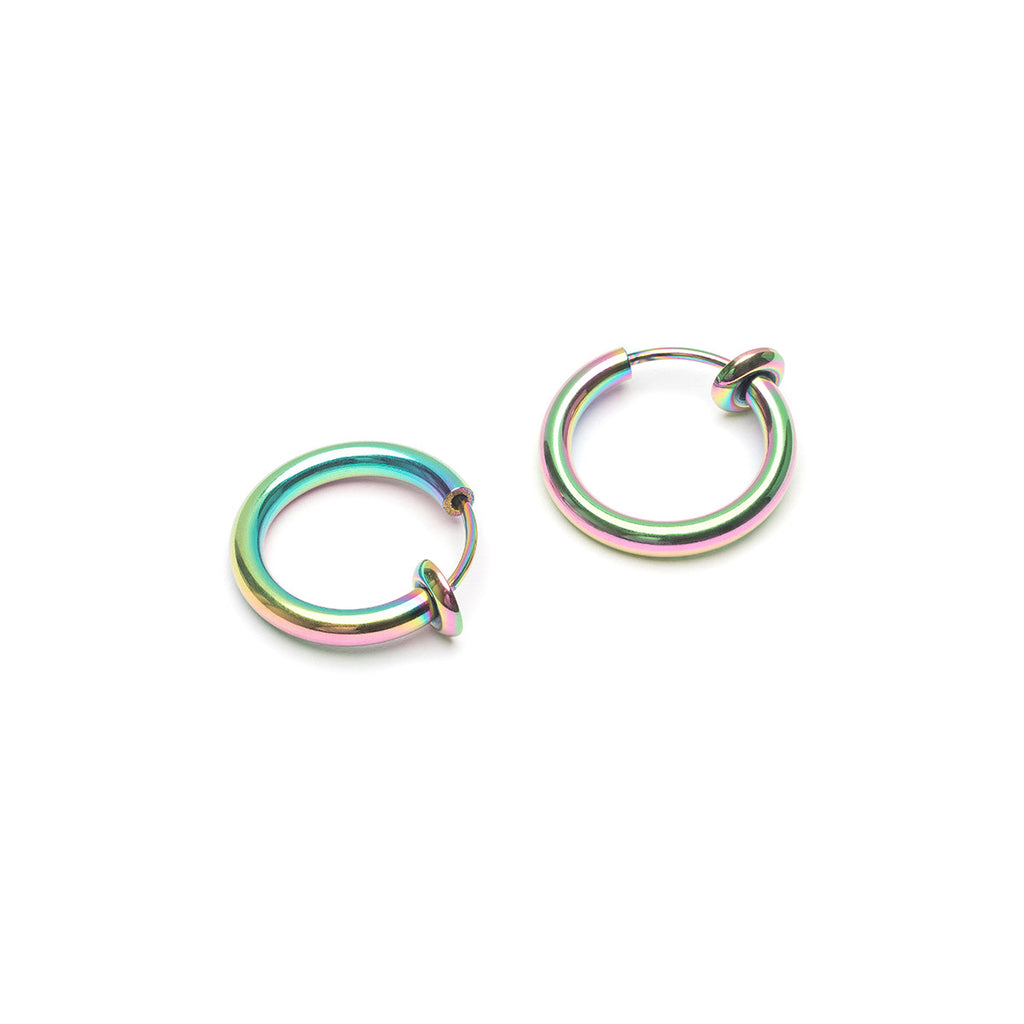 Rainbow small clip on earrings - Simply Whispers