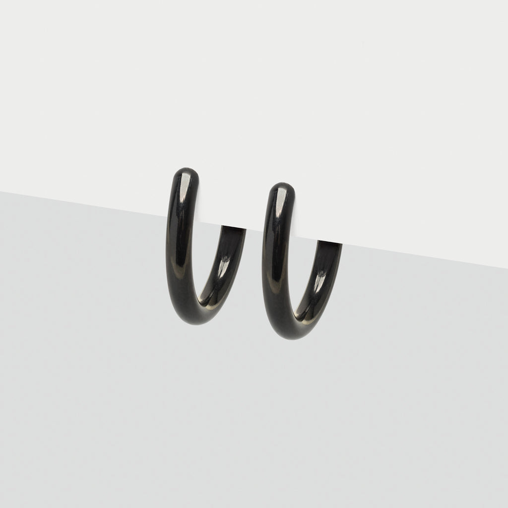 Black medium clip on earrings - Simply Whispers