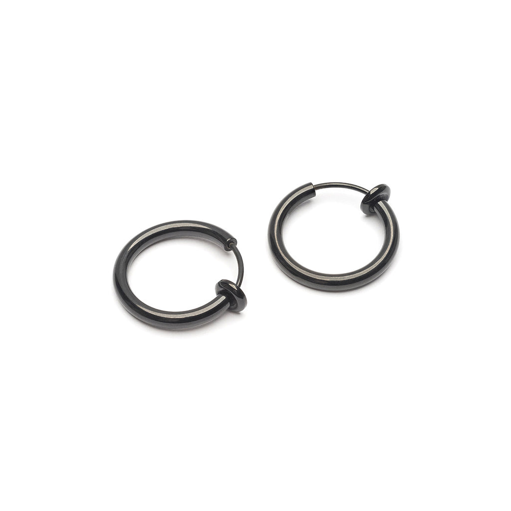 Black medium clip on earrings - Simply Whispers