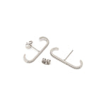 Silver crystal ear wrap stud earrings - Simply Whispers