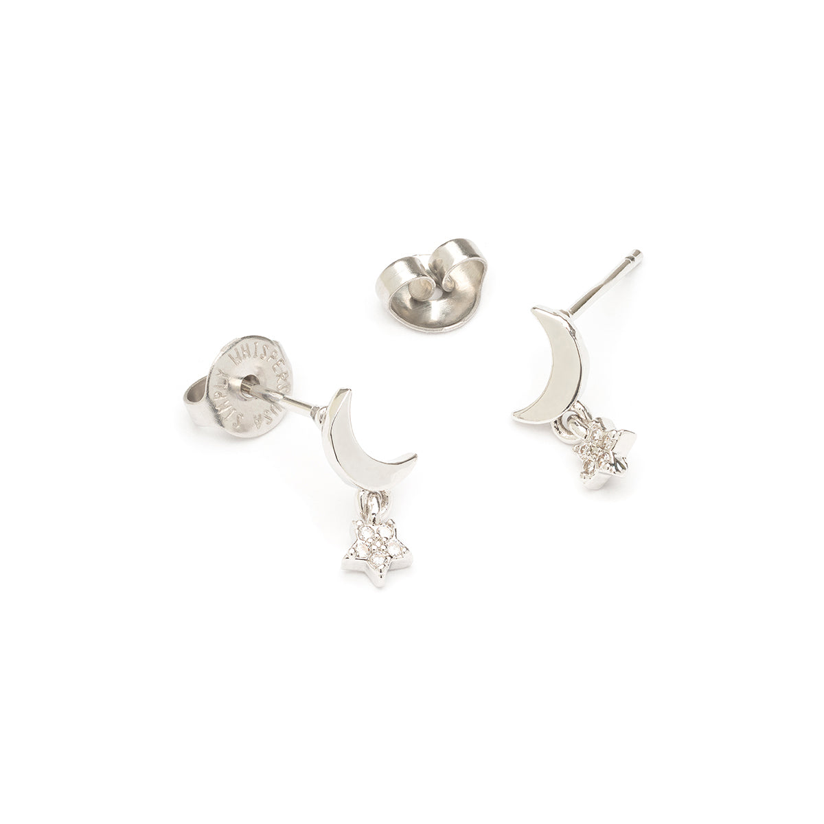 Dangling Moon Crystal Stud Earrings - Simply Whispers