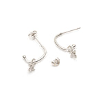 Crystal Cross Half Hoop Earrings - Simply Whispers