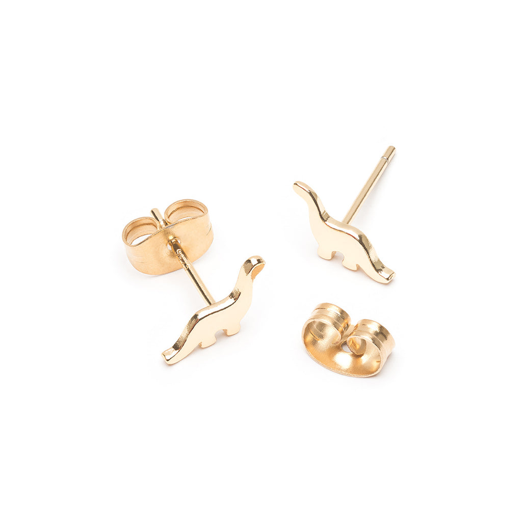 Gold Dinosaur Stud Earrings - Simply Whispers