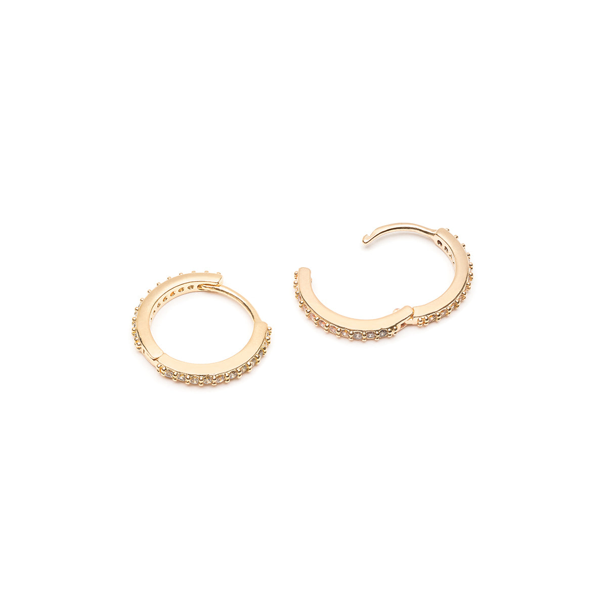 Gold Pave Crystal Huggie Earrings - Simply Whispers