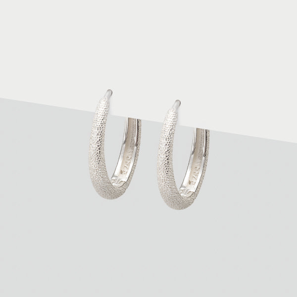 Shiny Silver Hoop Earrings | Hypoallergenic & Resistant | Simply