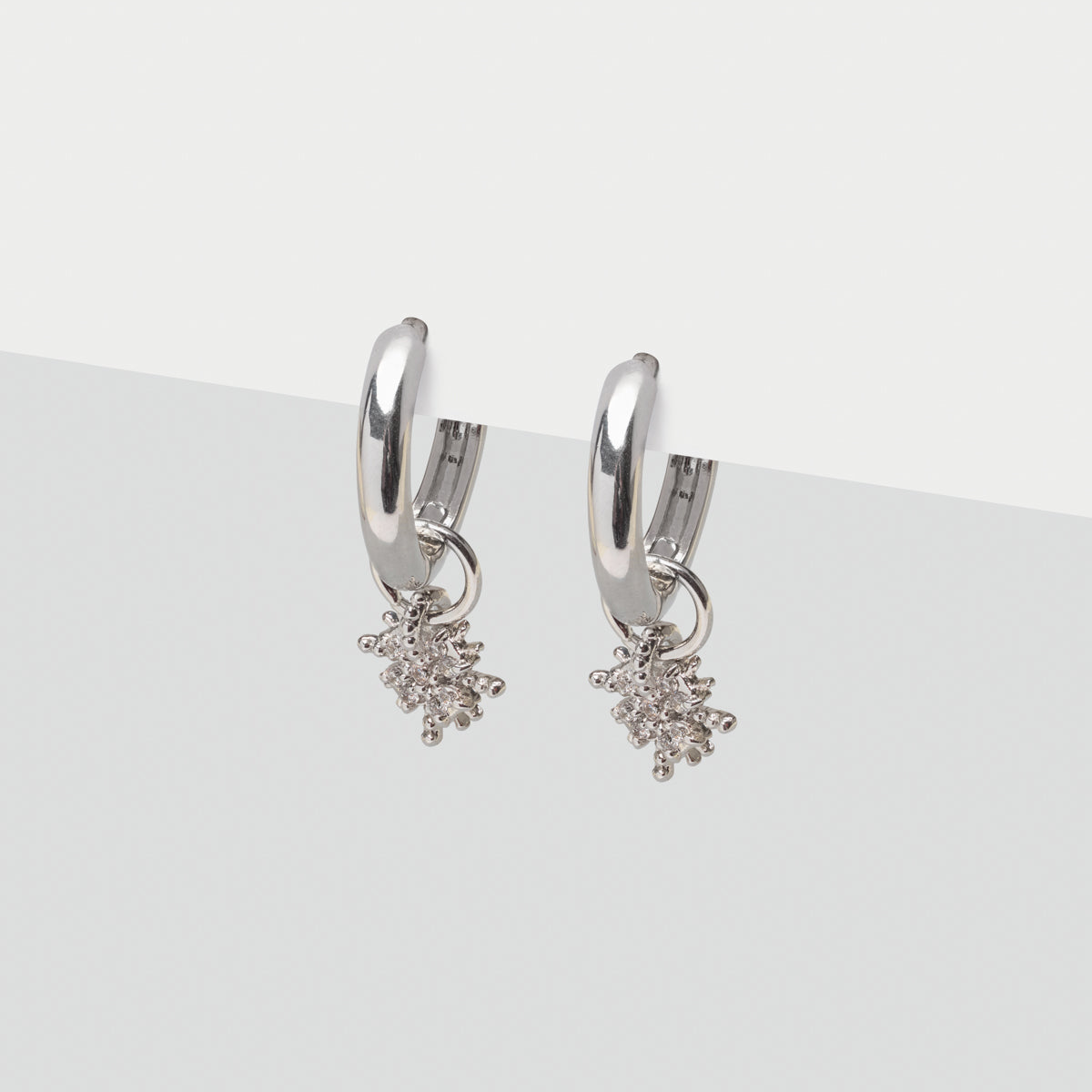 Silver Stardust Huggie Earrings - Simply Whispers