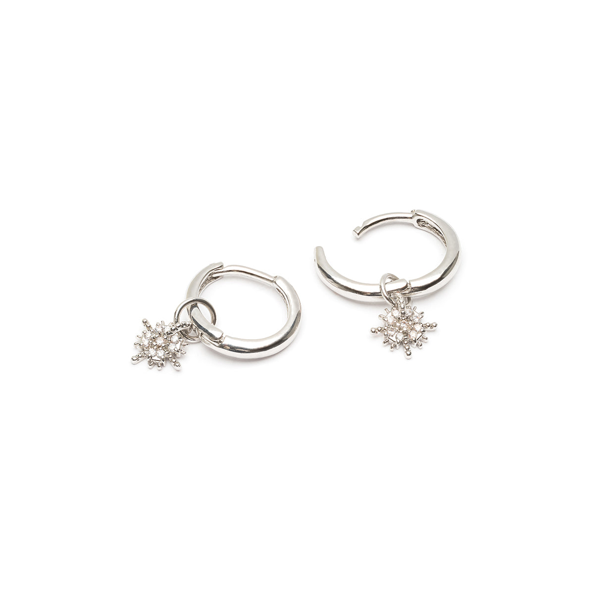 Silver Stardust Huggie Earrings Hypoallergenic Resistant Simply Whispers