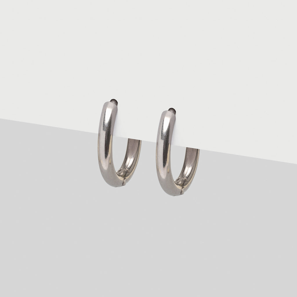 Silver titanium huggie hoop earrings - Simply Whispers