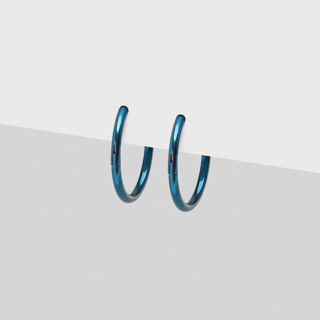 Blue titanium huggie earrings - Simply Whispers