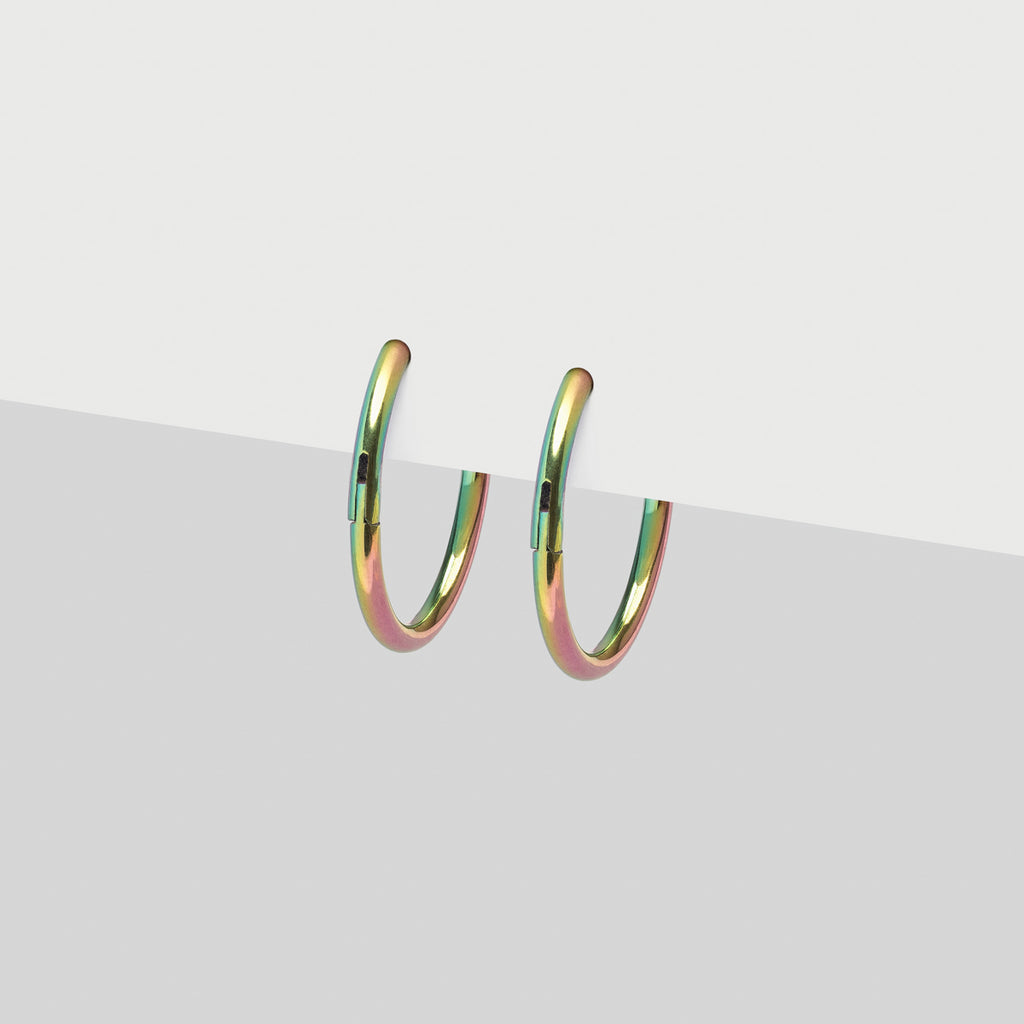 Rainbow titanium huggie earrings - Simply Whispers