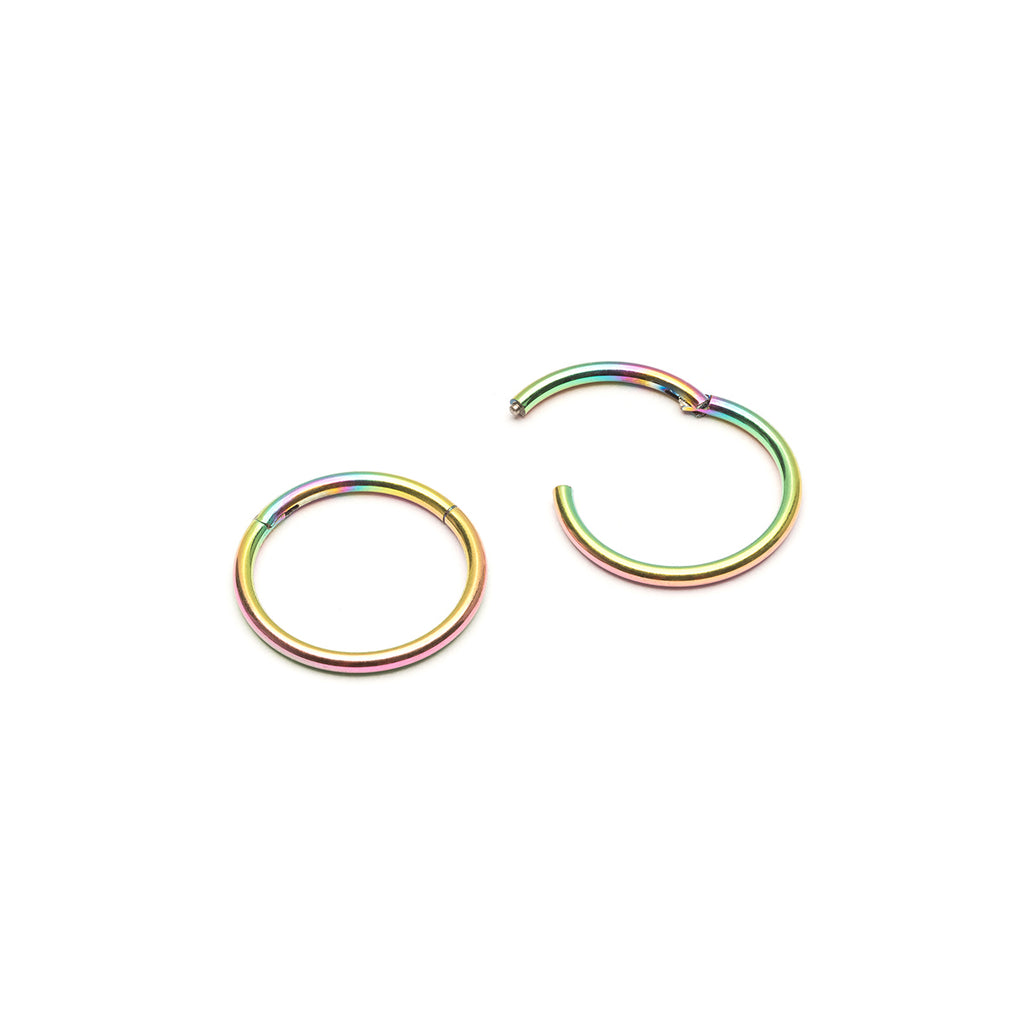 Rainbow titanium huggie earrings - Simply Whispers