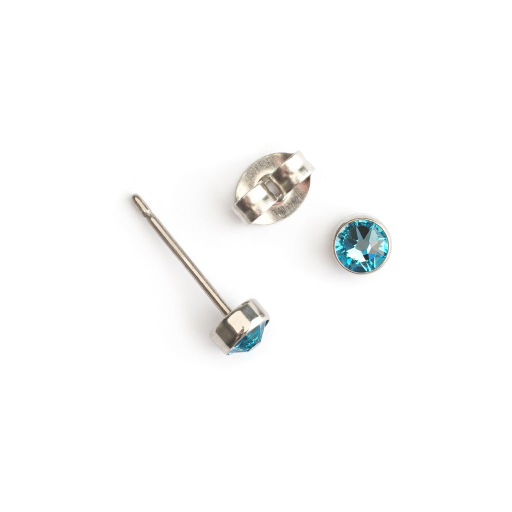 Pale blue titanium stud earrings - Simply Whispers