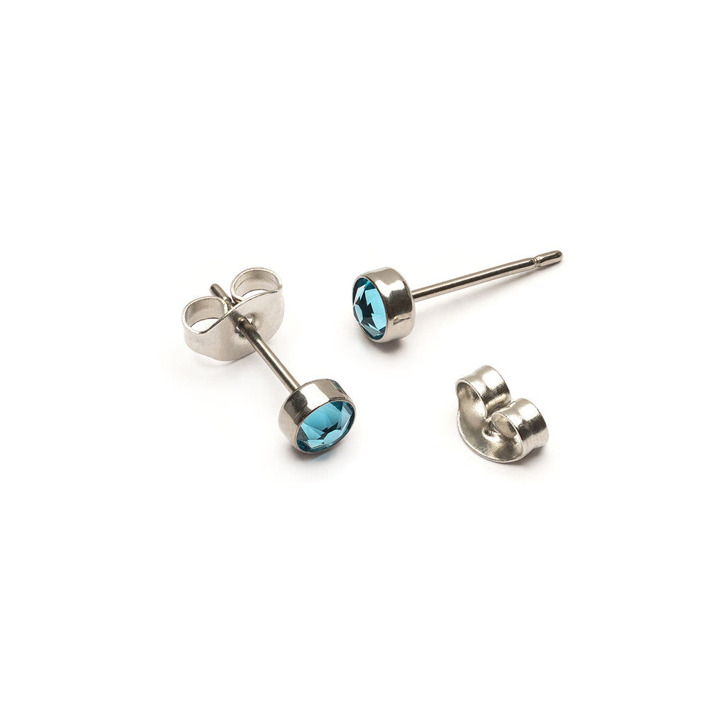 Pale blue titanium stud earrings - Simply Whispers