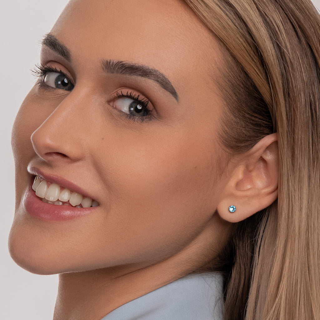 Pale blue titanium stud earrings - Simply Whispers